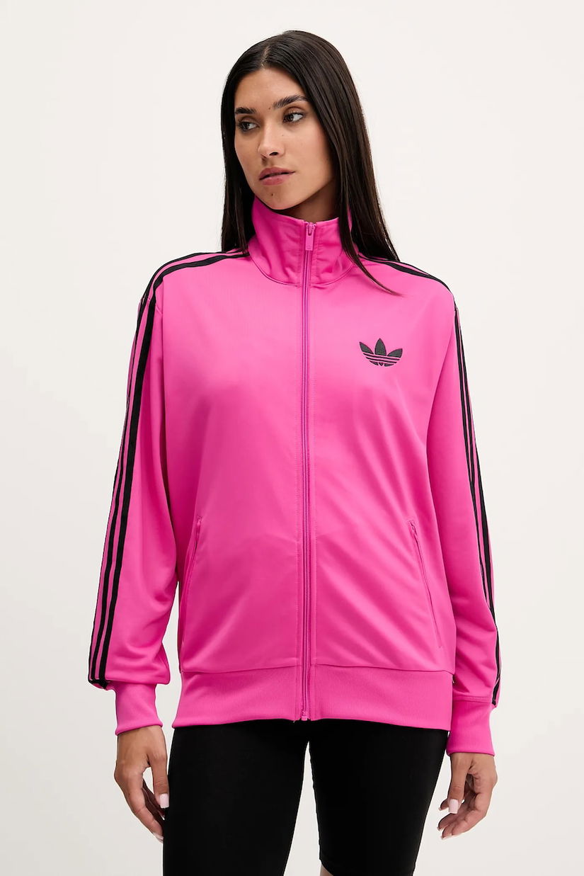 adidas Originals bluză Firebird culoarea roz, cu imprimeu, JX7866