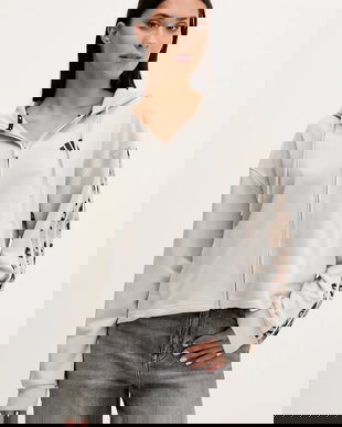 adidas bluză Animal culoarea bej, cu glugă, cu imprimeu, JM1860