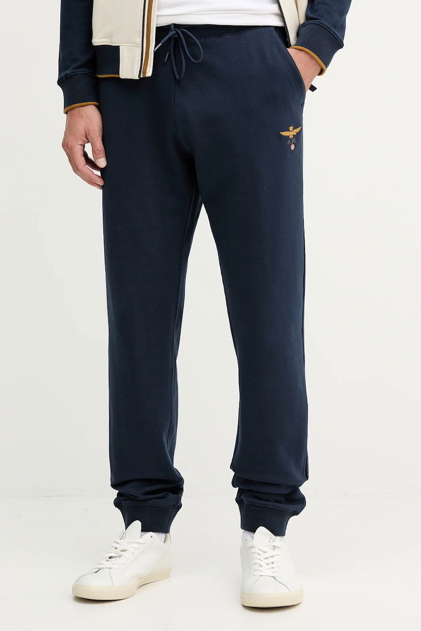Aeronautica Militare pantaloni de trening culoarea bleumarin, uni, PF0872UF00459