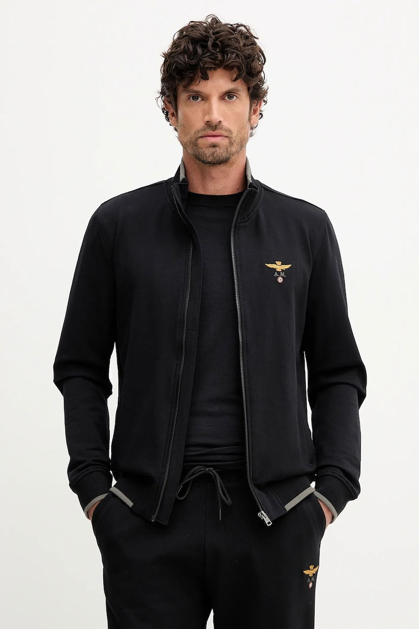 Aeronautica Militare bluză culoarea negru, cu imprimeu, FE1956UF00459