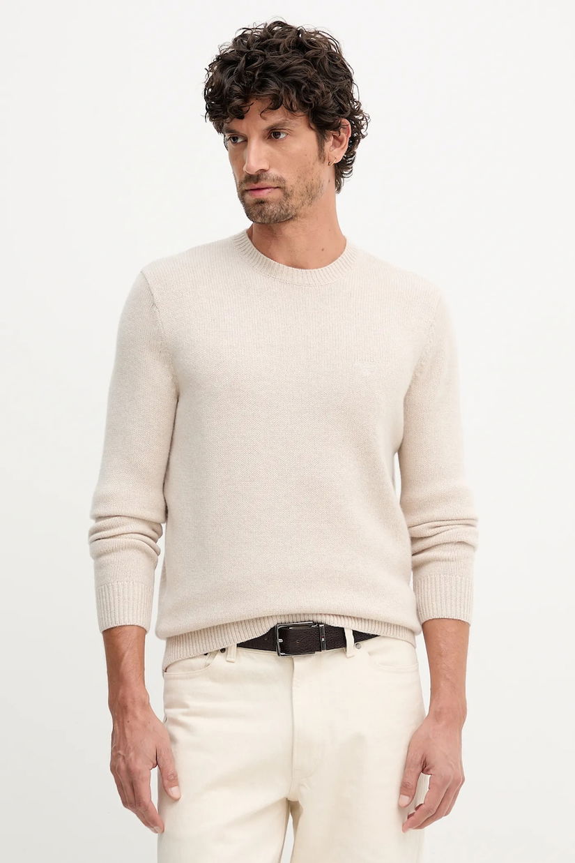 Barbour pulover de lână culoarea bej, MKN1666