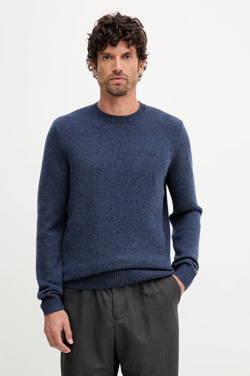 Barbour pulover de lână culoarea bleumarin, MKN1666