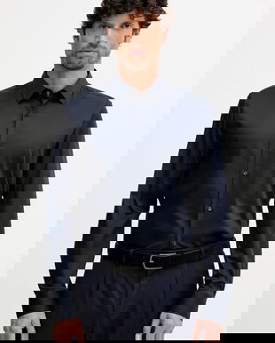 Joop! cămașă culoarea bleumarin, cu guler clasic, slim, 30044608