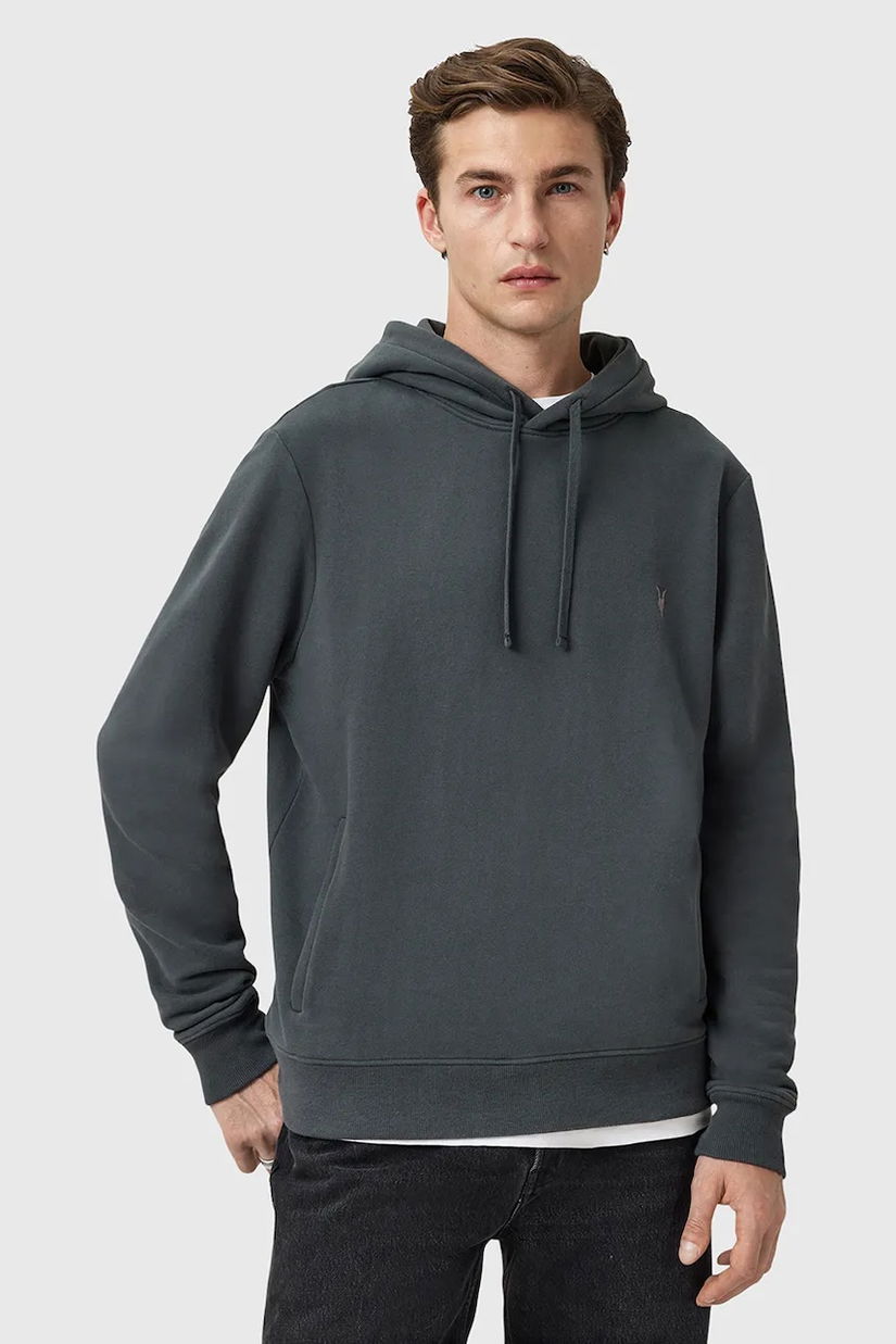 AllSaints hanorac de bumbac RAVEN OTH HOODY cu glugă, uni, M003NZ