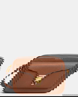 Coccinelle poșetă de piele culoarea bej, E1 MF6 15 02 01