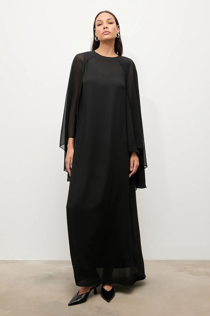 Answear.LAB rochie culoarea negru, maxi, drept