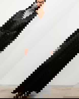 Answear.LAB rochie culoarea negru, maxi, drept