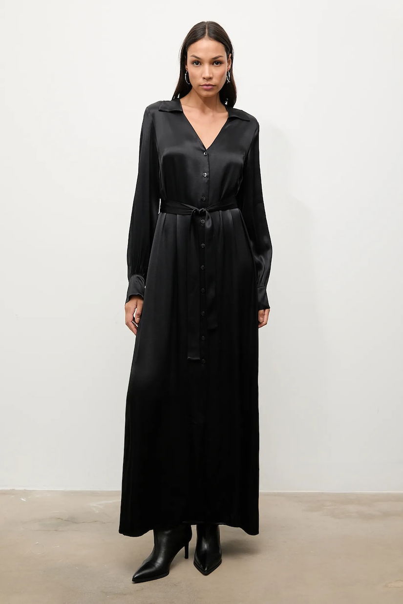 Answear.LAB rochie culoarea negru, maxi, drept