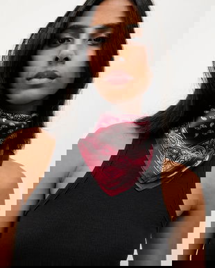 Answear.LAB esarfa de matase culoarea bordo, modelator