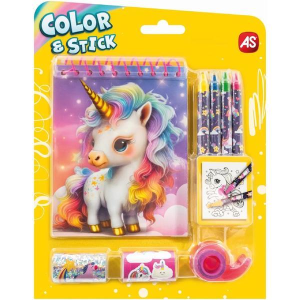 Set de desen Pocket: Color and Stick. Unicorni