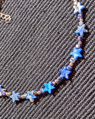 Bratara argint lapis lazuli safir stele minimalista boho chic trendy - Transport gratuit