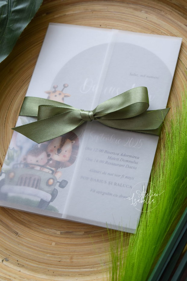Invitație botez Safari