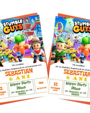 Invitatii petrecere Stumble Guys