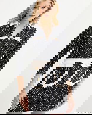 Elisabetta Franchi rochie culoarea negru, mini, drept, ABS0156E2