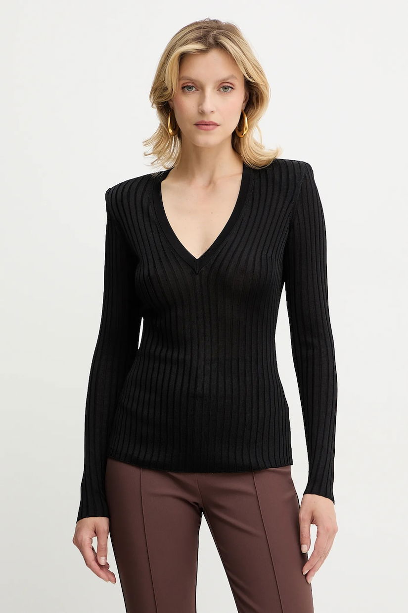 Elisabetta Franchi pulover culoarea negru, light, MK21S56E2