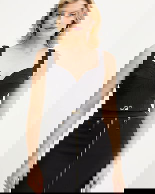 Elisabetta Franchi top culoarea negru, uni, TO03956E1