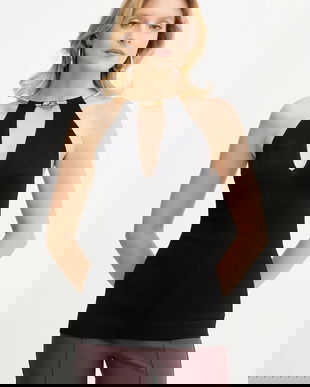 Elisabetta Franchi bluză culoarea negru, uni, TK55S56E2