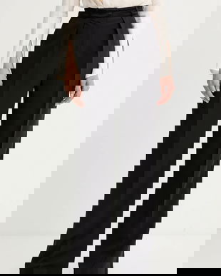 Elisabetta Franchi pantaloni culoarea negru, drept, high waist, PA12656E2