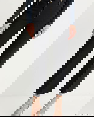 Elisabetta Franchi pantaloni culoarea negru, mulată, high waist, PA10856E2