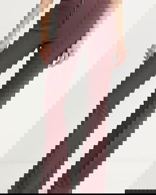 Elisabetta Franchi pantaloni culoarea bordo, evazați, high waist, PA12256E2