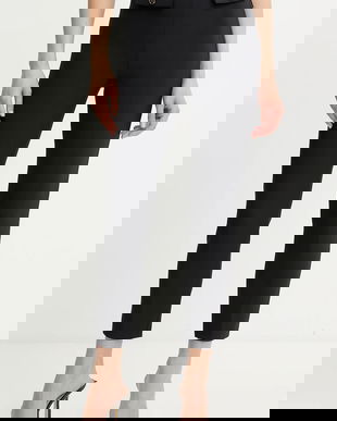 Elisabetta Franchi pantaloni culoarea negru, mulată, high waist, PA12056E2