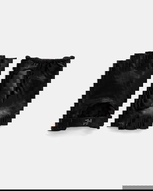 Karl Lagerfeld mănuși de piele culoarea negru, A3M33073