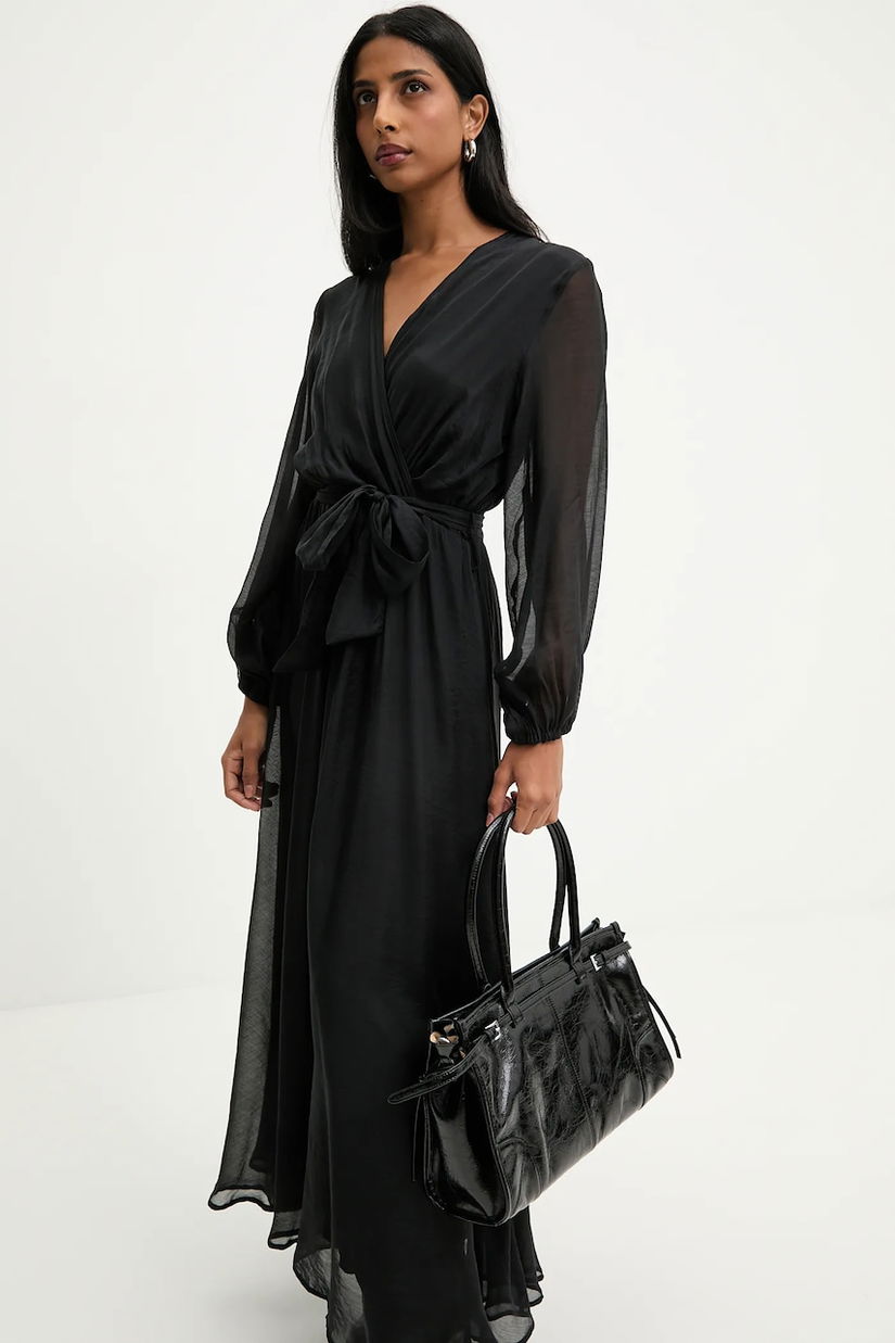 Answear.LAB rochie culoarea negru, maxi, drept