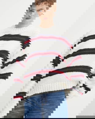 Tommy Jeans pulover din amestec de lână de alpaca femei, culoarea bej DW0DW21679