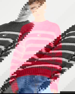 Tommy Jeans pulover din amestec de lână de alpaca femei, culoarea negru DW0DW21679