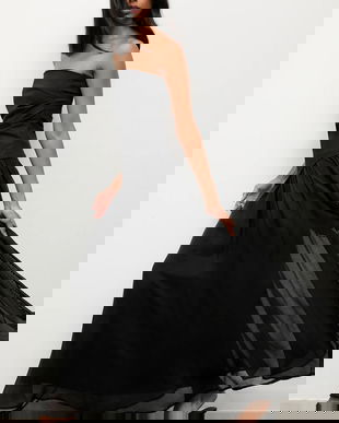 Answear.LAB fustă cu lyocell culoarea negru, maxi, evazată