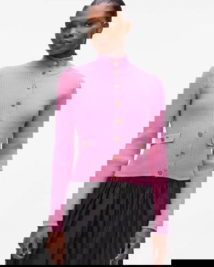 Karl Lagerfeld cardigan culoarea roz, A4W18040