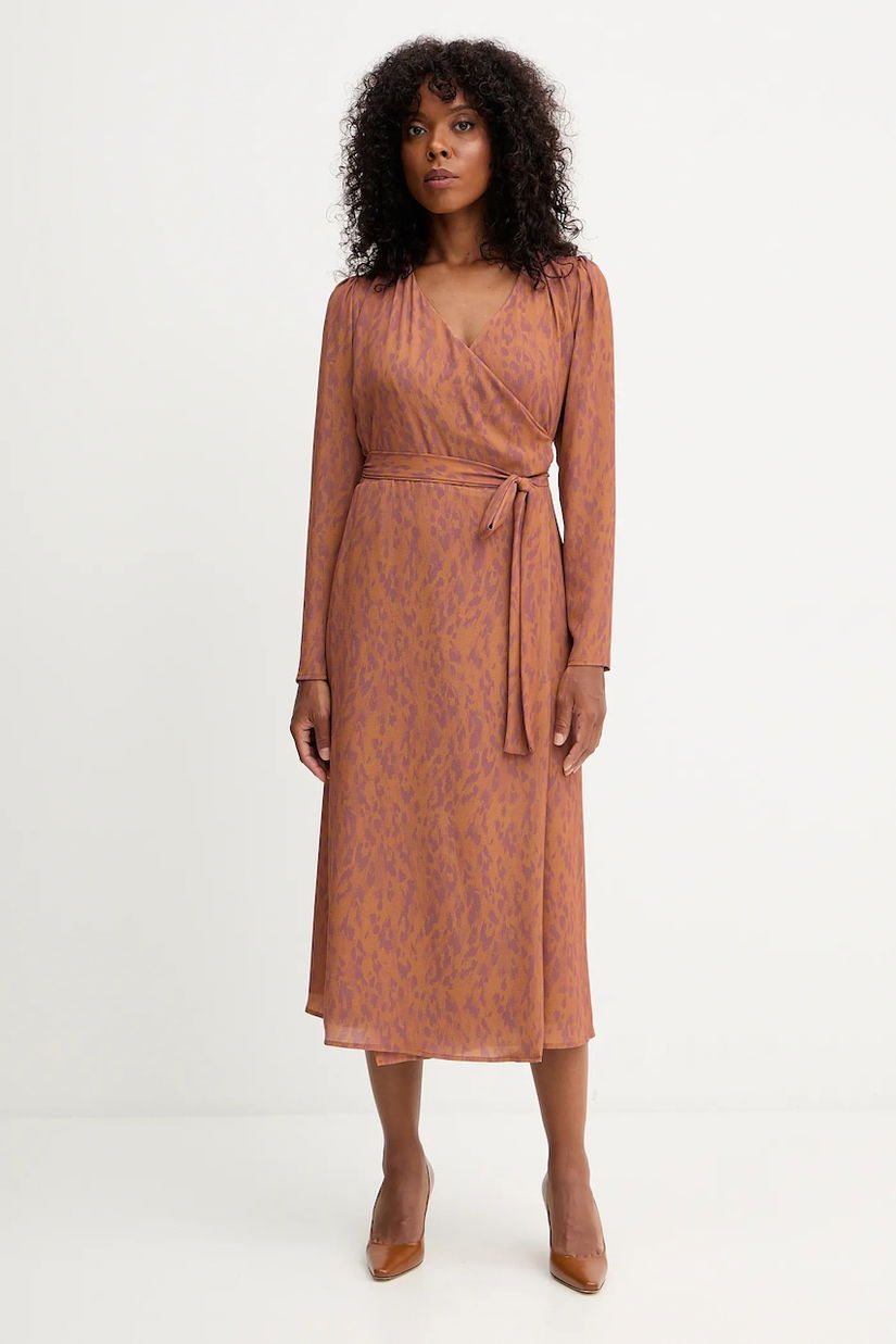 Silvian Heach rochie HARGA culoarea maro, midi, evazați, GPA25415VE