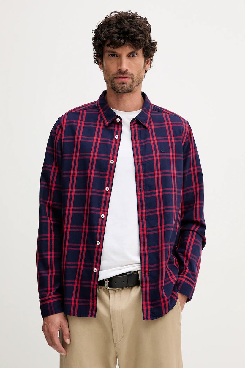 Pepe Jeans cămașă din bumbac culoarea bleumarin, cu guler clasic, regular, PM3090839