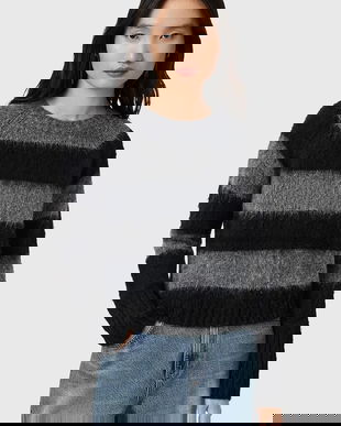 AllSaints pulover din amestec de lână LOU culoarea negru, W053KD