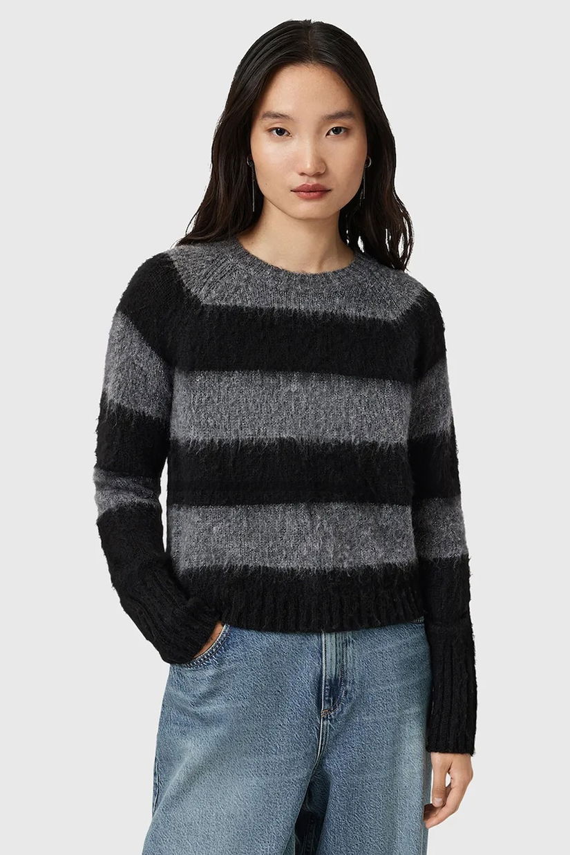 AllSaints pulover din amestec de lână LOU culoarea negru, W053KD