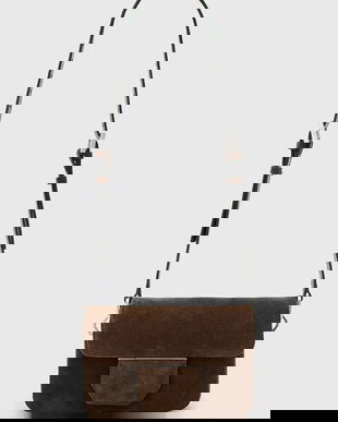 AllSaints geanta de mana din piele întoarsă JUPITER culoarea maro, W363XD