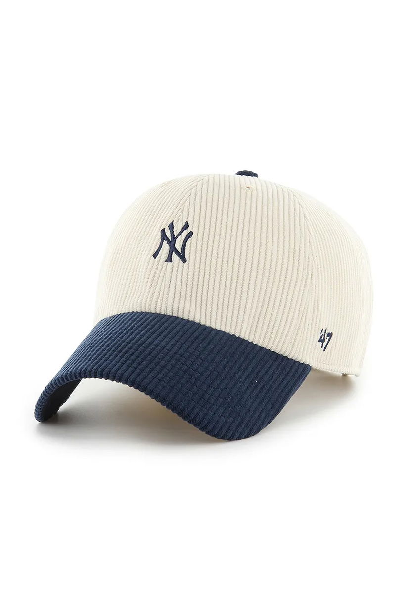 47 brand șapcă de baseball din catifea MLB New York Yankees culoarea bej, B-TCBRT17EWS-NTA