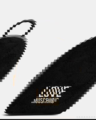 Love Moschino rucsac culoarea negru, mare, cu imprimeu, JC4124PP0NKB100A