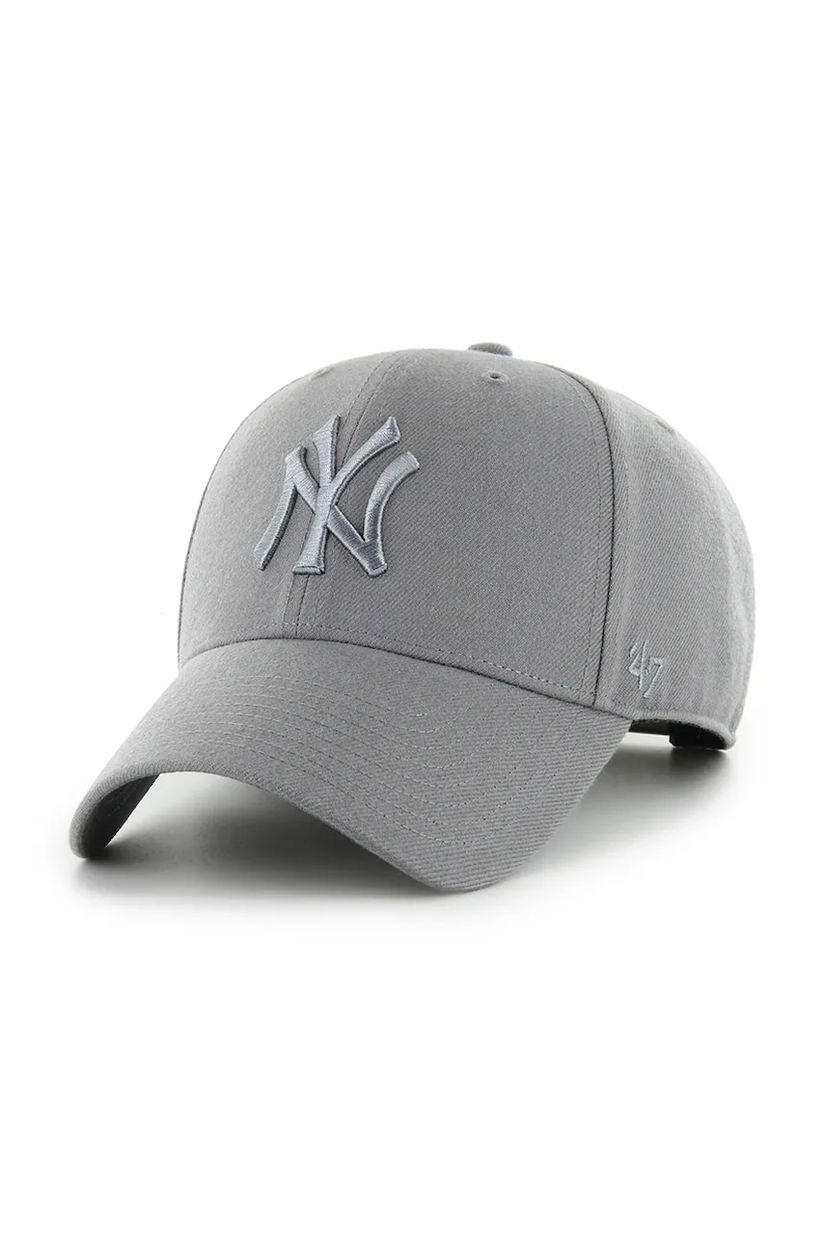 47 brand șapcă de baseball din amestec de lână MLB New York Yankees culoarea gri, B-MVPSP17WBP-DYC
