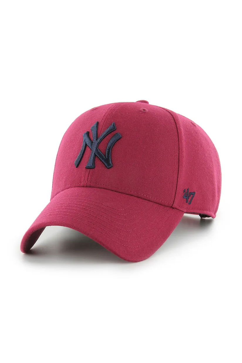 47 brand șapcă de baseball din amestec de lână MLB New York Yankees culoarea roșu, B-MVPSP17WBP-CAH