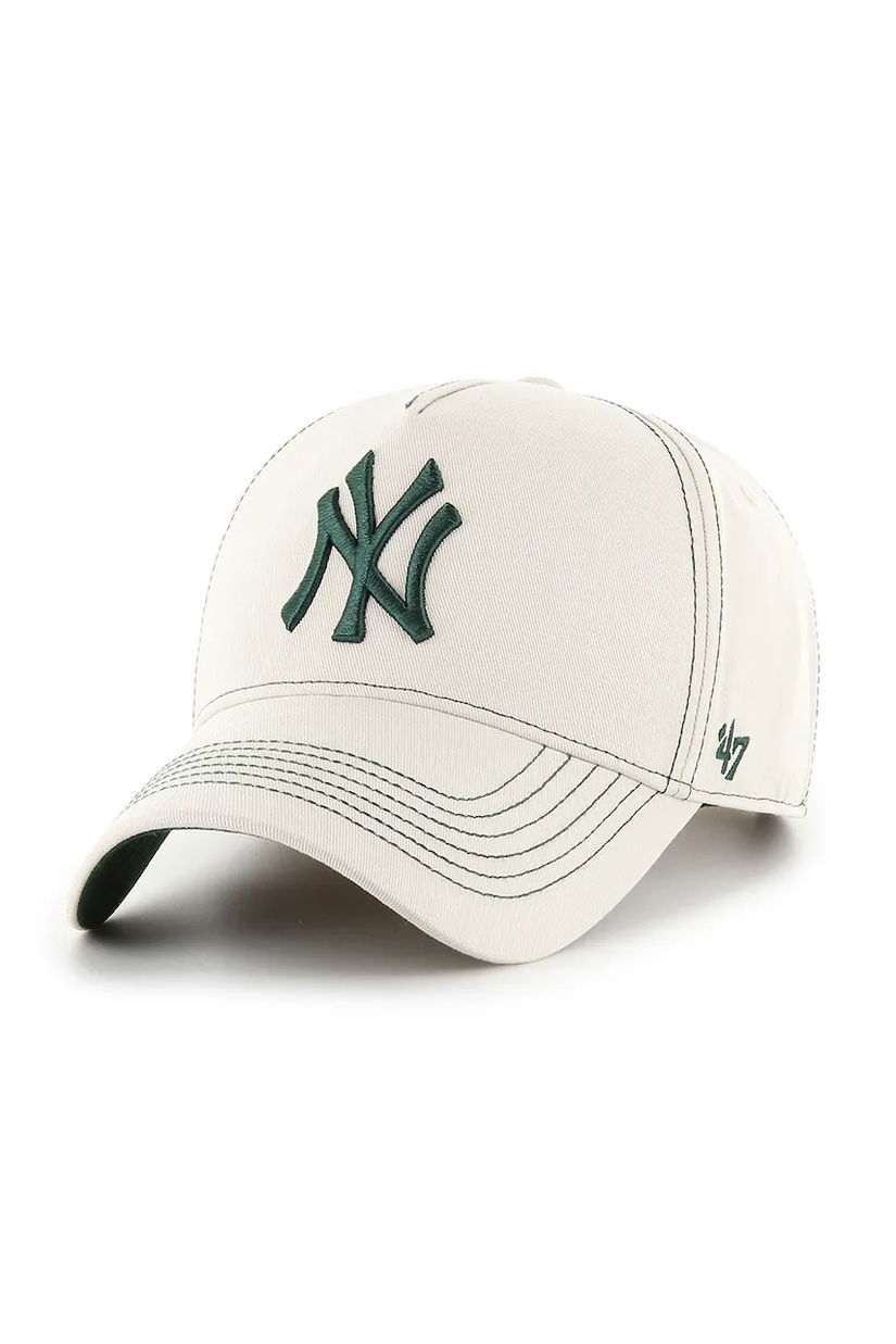 47 brand șapcă de baseball din bumbac MLB New York Yankees culoarea bej, B-CONDT17GWS-BN