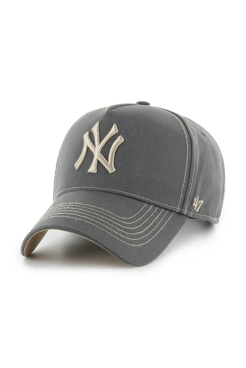 47 brand șapcă de baseball din bumbac MLB New York Yankees culoarea gri, B-CONDT17GWS-CC