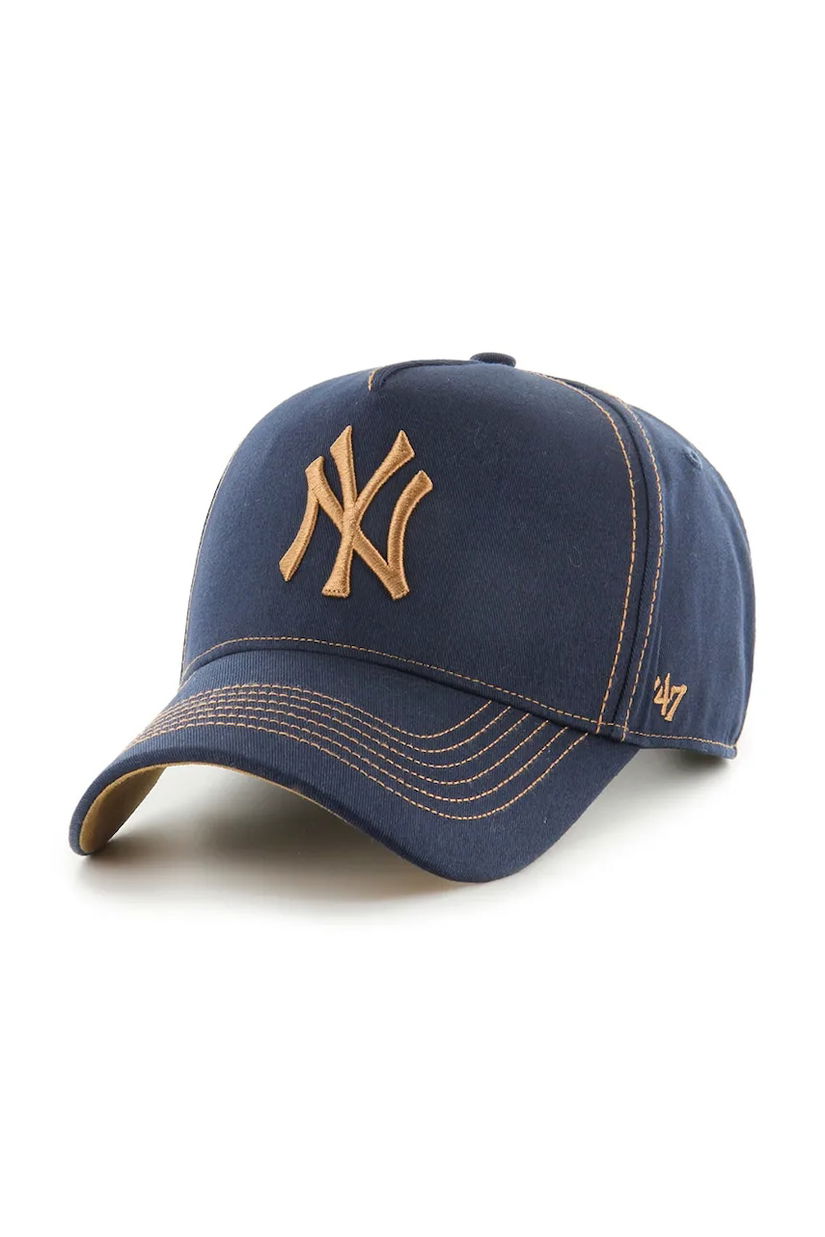 47 brand șapcă de baseball din bumbac MLB New York Yankees culoarea bleumarin, B-CONDT17GWS-NY