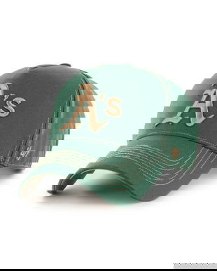 47 brand șapcă de baseball din bumbac MLB Athletics Contrast Stitch culoarea verde, B-CONDT18GWS-DG