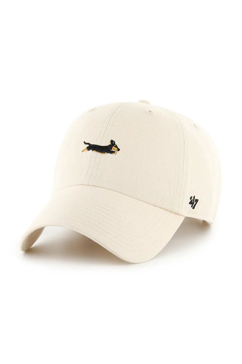 47 brand șapcă de baseball din bumbac Dog Base Runner Icon culoarea bej, XXD-BSRIC14GWS-NT