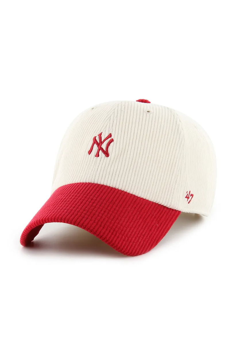 47 brand șapcă de baseball din bumbac MLB New York Yankees culoarea bej, B-TCBRT17EWS-NTB