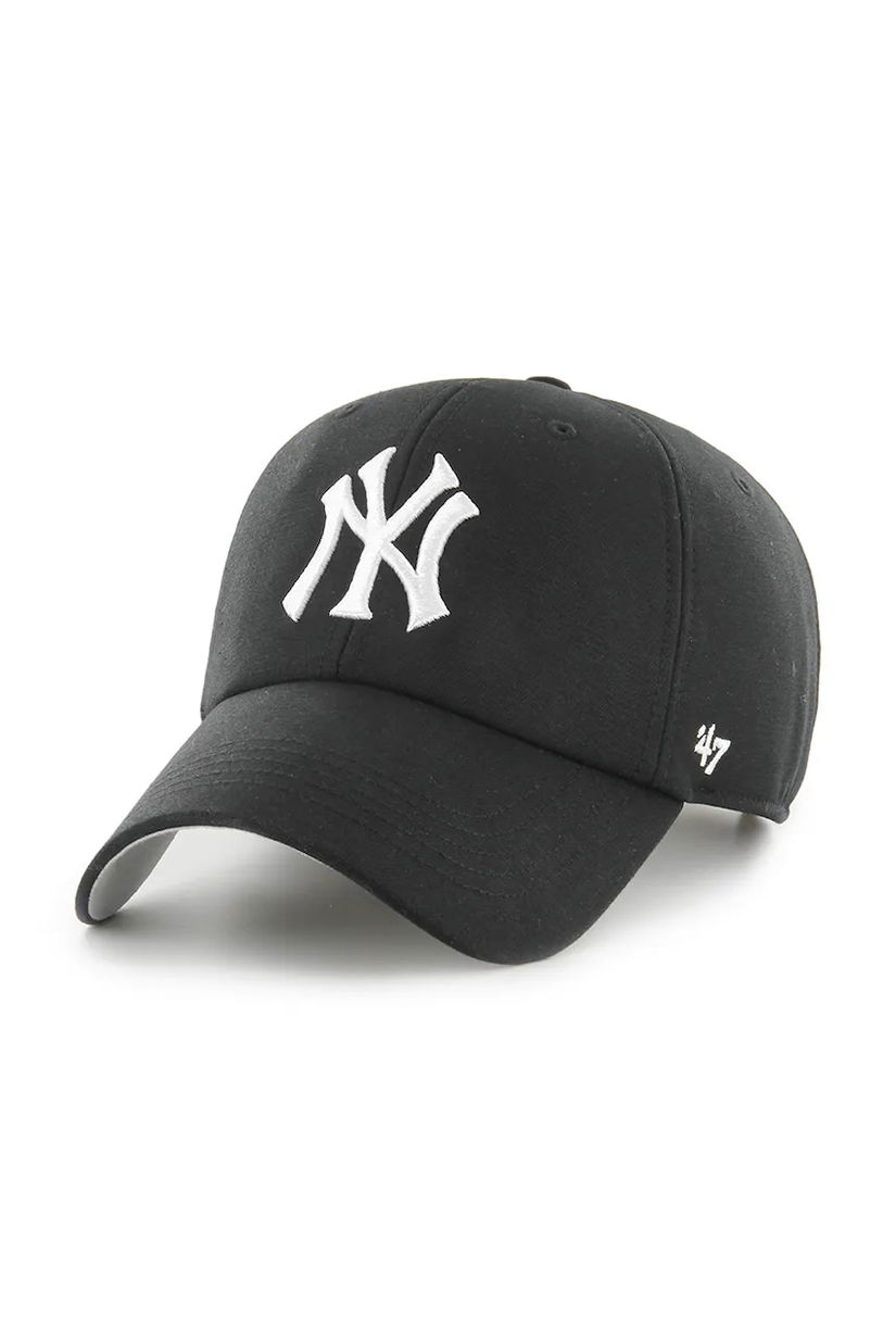 47 brand șapcă de baseball din bumbac MLB New York Yankees culoarea negru, B-PFZCU17CNS-BK