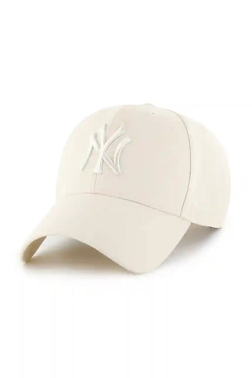 47 brand șapcă de baseball din amestec de lână MLB New York Yankees culoarea bej, B-MVPSP17WBP-NTAG