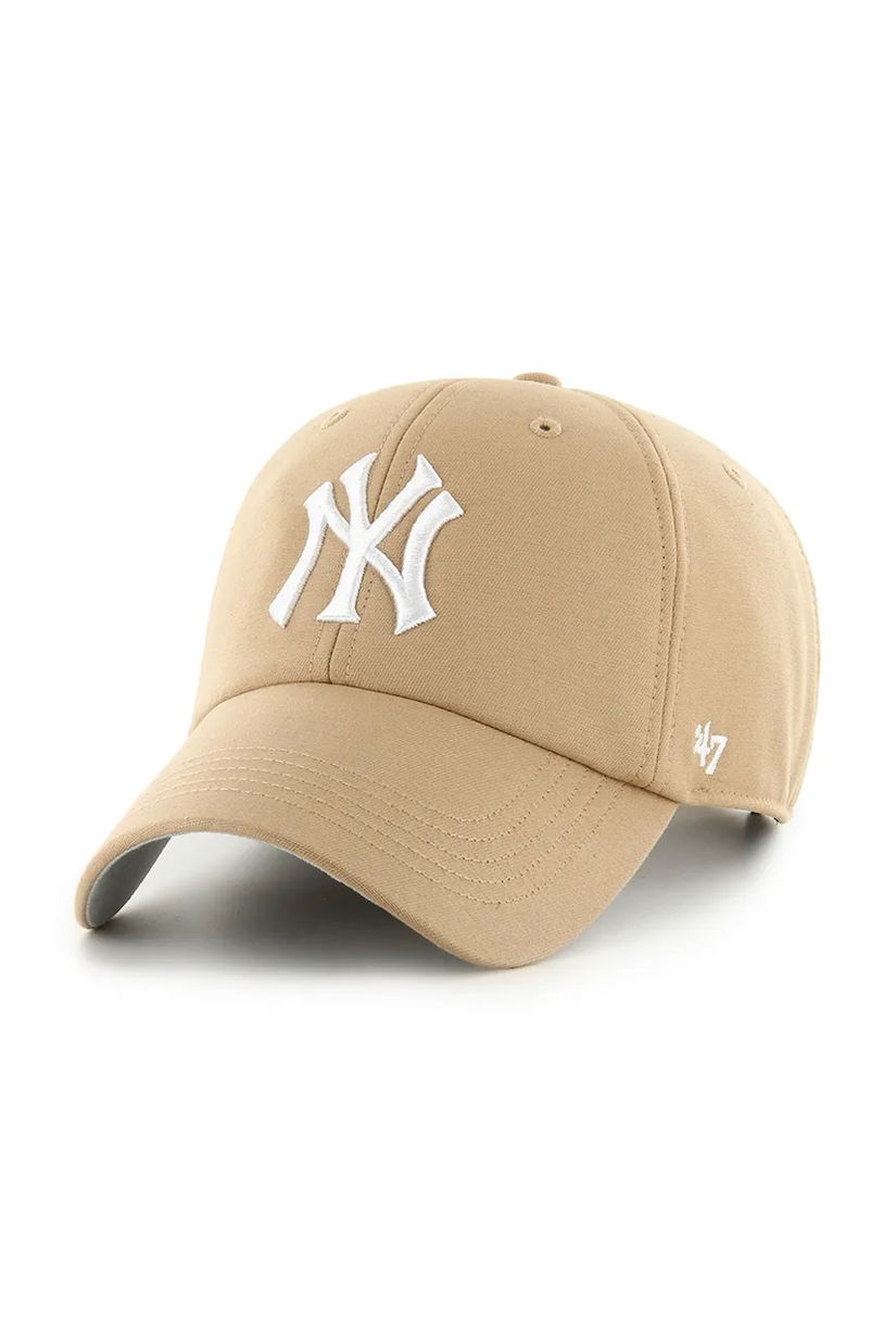 47 brand șapcă de baseball din bumbac MLB New York Yankees culoarea verde, B-PFZCU17CNS-KH