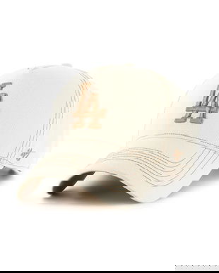 47 brand șapcă de baseball din bumbac MLB Los Angeles Dodgers culoarea bej, B-CONDT12GWS-NT